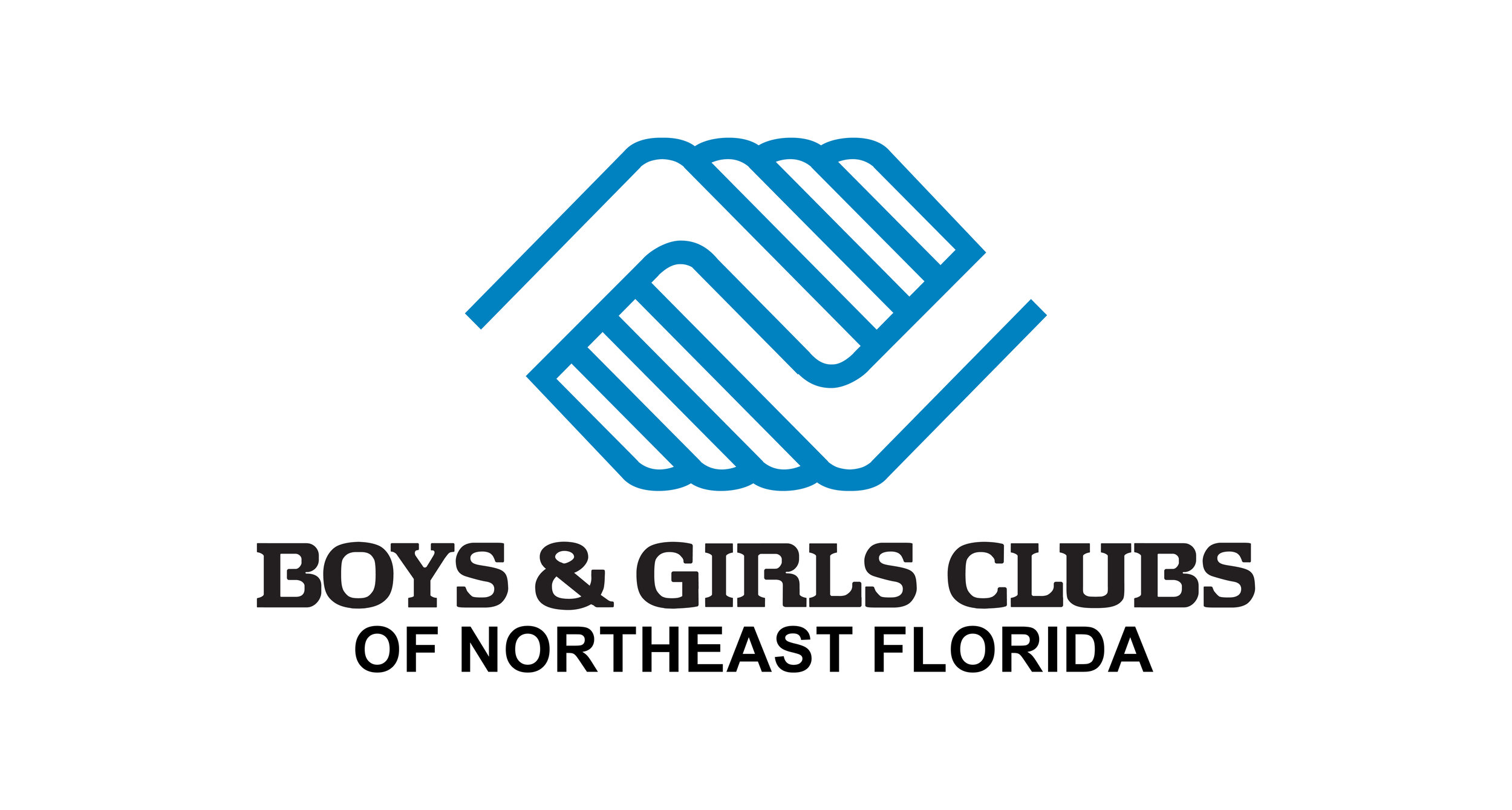 Picture shows two hands clasped together with text underneath that reads "Boys & Girls Clubs of Northeast Florida"