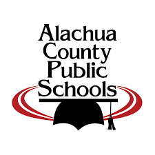 The picture has test that reads "Alachua County Public Schools" with an image of a graduation cap underneath the text.